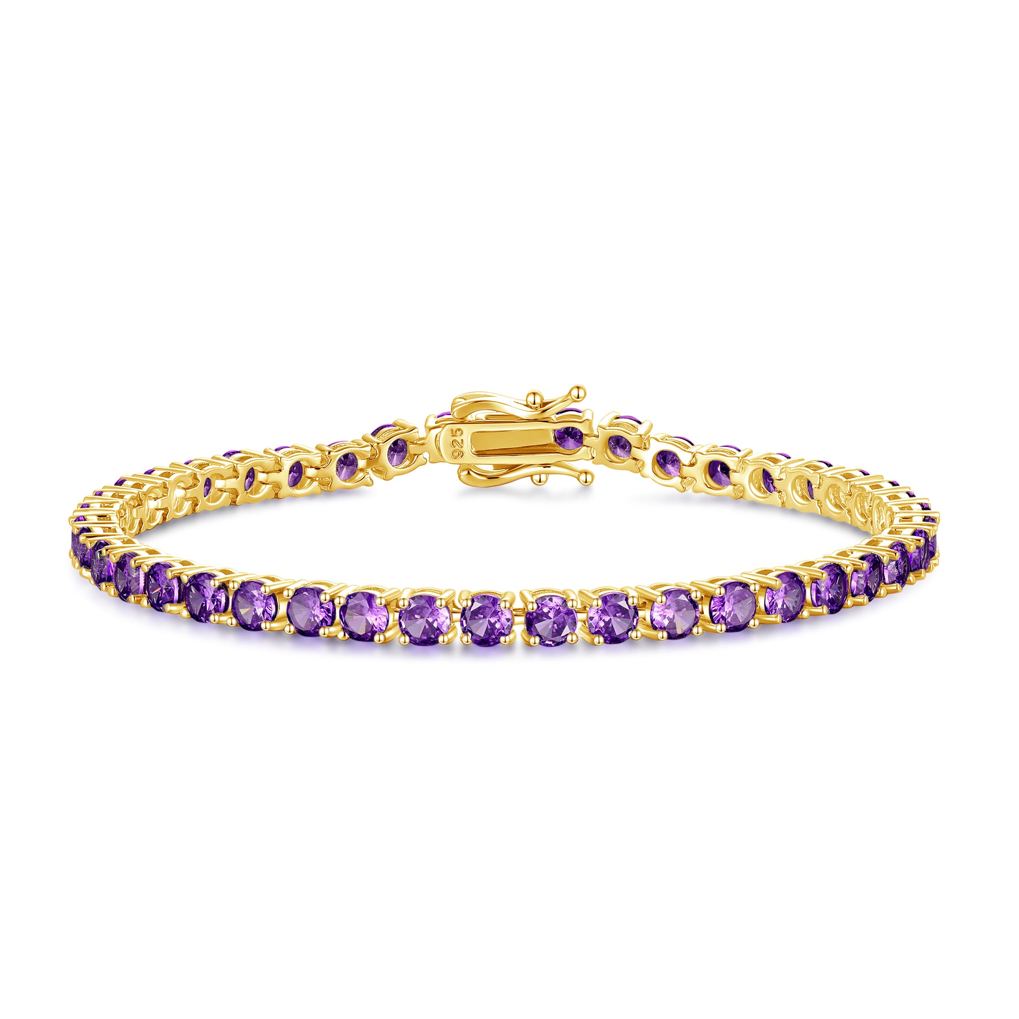 „Spirituelles Lila“ Amethyst-Tennisarmband aus Sterlingsilber 
