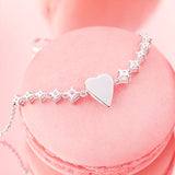 FANCIME „Pink Moment“ Armband aus Sterlingsilber mit rosa Herz, weißer Perle und Zirkonia 