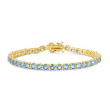 "Blue Bliss" Aquamarin-Tennisarmband aus Sterlingsilber 