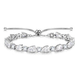 „Glamour Teardrop“ – Geburtsstein-Armband aus Sterlingsilber mit klassischer Bolo-Kette für April