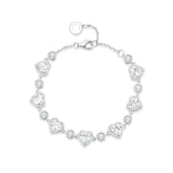 FANCIME „Ms Charming“ Halo Herz-Tennisarmband aus Sterlingsilber mit Geburtsstein April