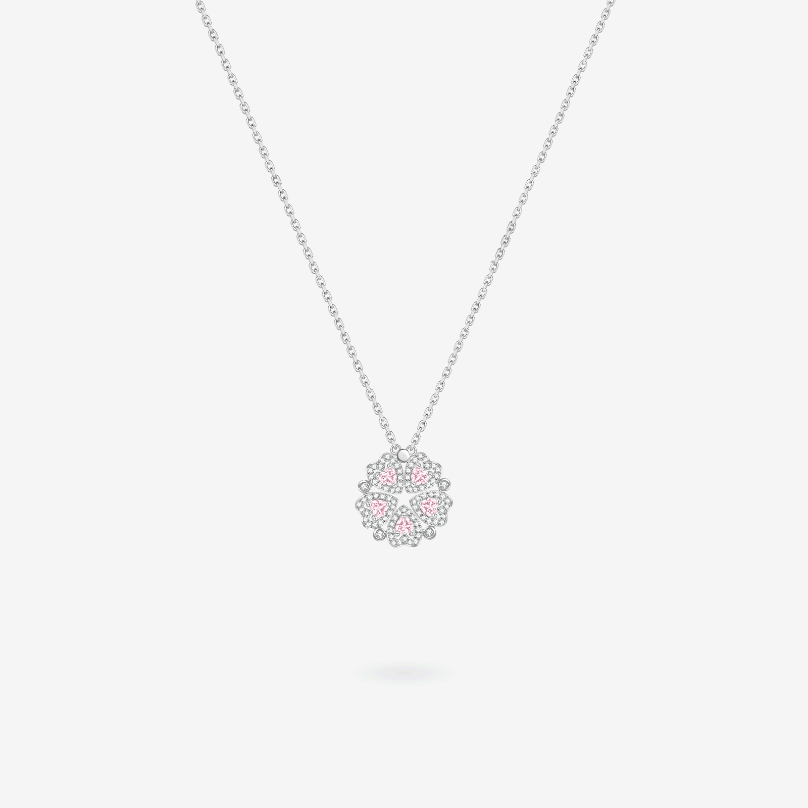 FANCI ME "Heart's Blossom" Sterling Silver Necklace Main