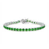 „Royal Fortune“ Grünes Smaragd-Tennisarmband aus Sterlingsilber 
