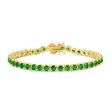 „Royal Fortune“ Grünes Smaragd-Tennisarmband aus Sterlingsilber 