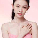 FANCIME „Pink Moment“ Armband aus Sterlingsilber mit rosa Herz, weißer Perle und Zirkonia 