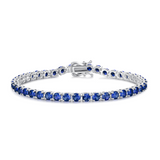 „Royal Wisdom“ Tennisarmband aus Sterlingsilber mit blauem Saphir