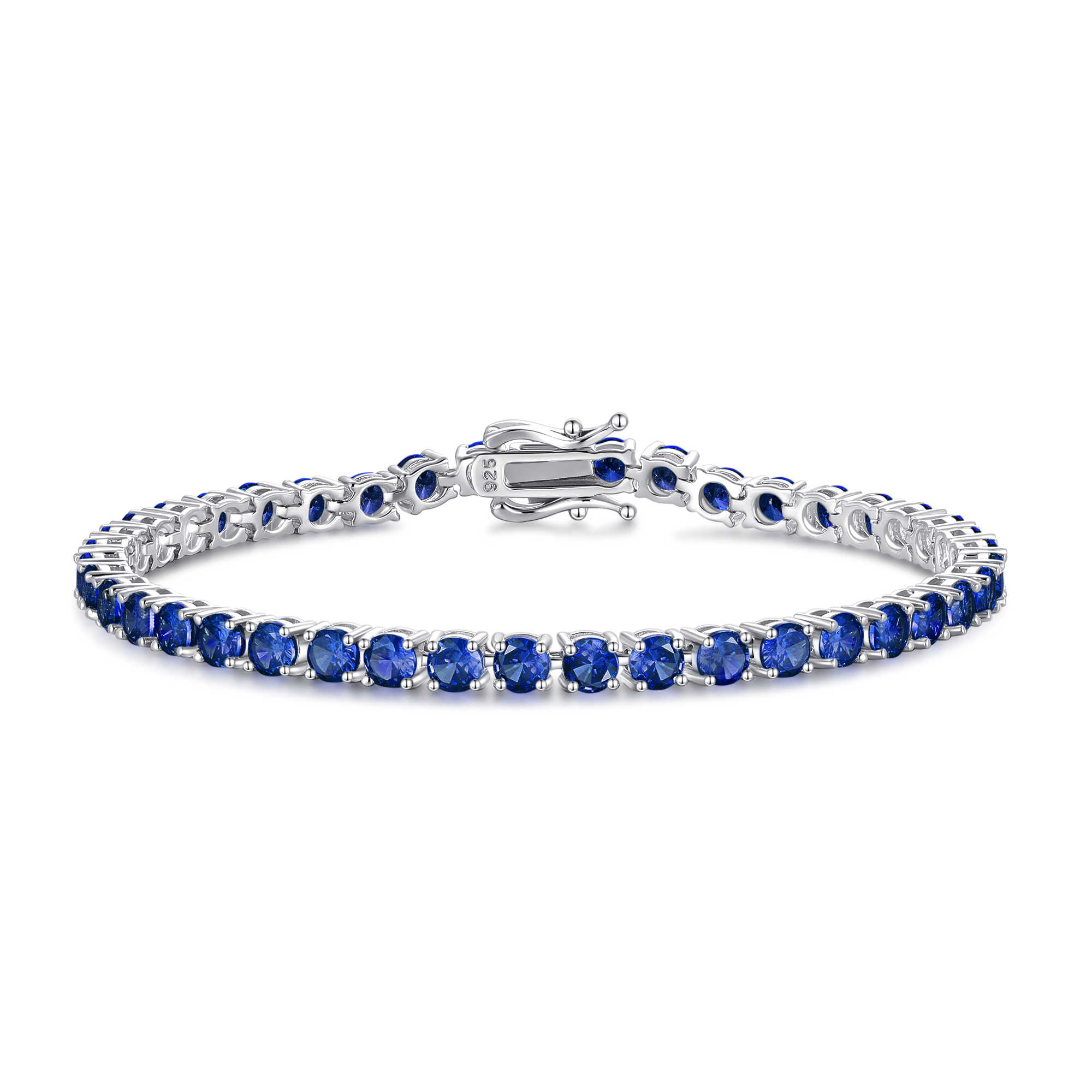 „Royal Wisdom“ Tennisarmband aus Sterlingsilber mit blauem Saphir