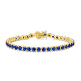 „Royal Wisdom“ Tennisarmband aus Sterlingsilber mit blauem Saphir
