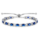 „Glamour Radiance“ – Saphir-Armband aus Sterlingsilber mit Geburtsstein für September und klassischer Bolo-Kette