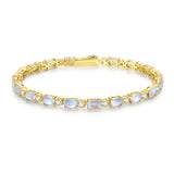 Armband „Glamour Radiance“ mit Geburtsstein Juni, Tennis-Mondstein im besonderen Schliff, Sterlingsilber 