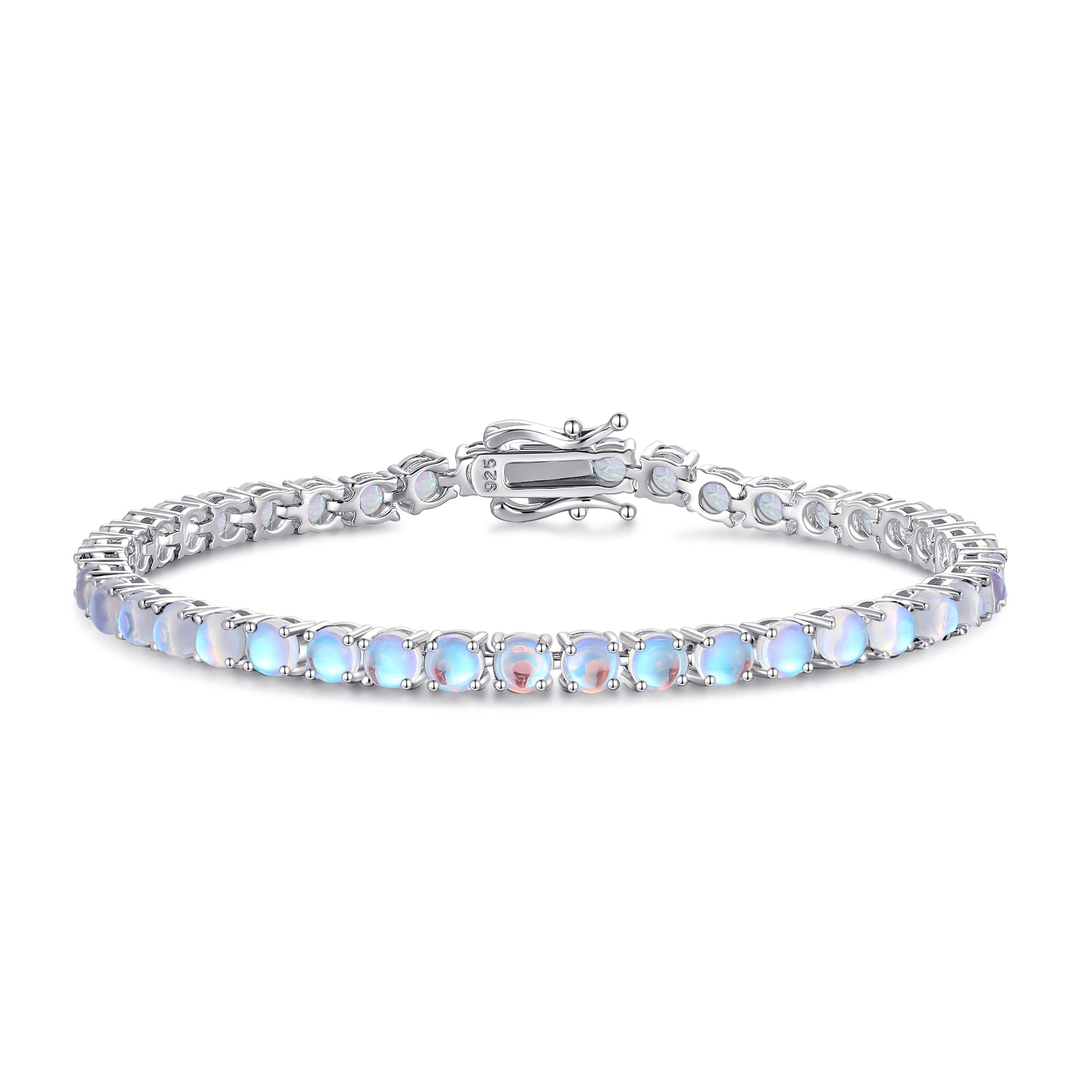 FANCIME "Lunaria" Juni Geburtsstein Mondstein Sterling Silber Tennisarmband