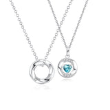 FANCIME „VERLIEBEN“ Paar-Halsketten aus Sterlingsilber mit blauem Zirkon