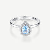 Anneau en Argent avec Pierre de Naissance Ocean Eye en Aigue-Marine
