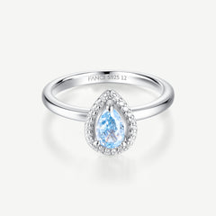 Ocean Eye Geburtsstein Silberring in Aquamarin