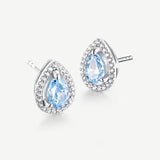 Ohrringe Ocean Eye Geburtsstein Silber in Aquamarin