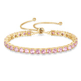 "Élégance Éternelle" Bracelet de Tennis en Tourmaline en Argent Sterling avec Chaîne Bolo Classique