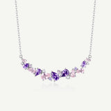 „Wisteria Whisper“ Flower Bar Halskette aus rosa Turmalin und Silber
