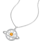 FANCIME „Stellar Promise“ Citrin-Geburtsstein-Halskette aus Sterlingsilber für November