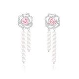 „Rose Amour“ Perlenohrringe aus Sterlingsilber