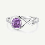 Unendlicher Umarmung Versprechensring mit Amethyst