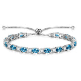 „Glamour Radiance“ – Topas-Tennisarmband aus Sterlingsilber mit klassischer Bolo-Kette (Geburtsstein Dezember)