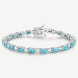"Glamour Radiance" Bracelet en argent sterling avec turquoise bleue taillée fantaisie