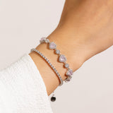 FANCIME „Ms Charming“ Halo Herz-Tennisarmband aus Sterlingsilber