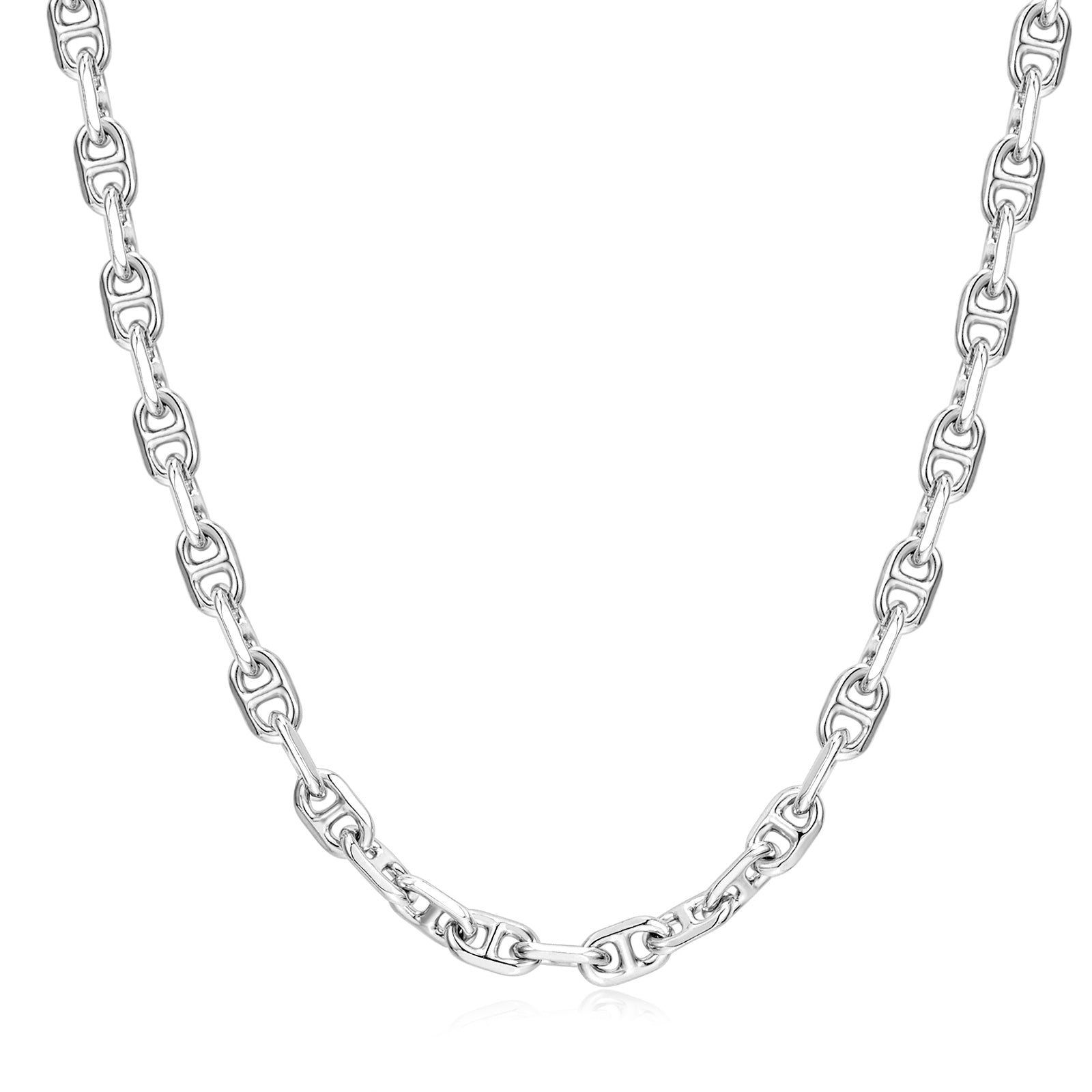 FANCIME „Sunlit Grace“ Klassische quadratische Gliederkette aus Sterlingsilber