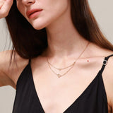 FANCIME „Double Love“ Zweireihige Herzkette aus 14-karätigem Gelbgold