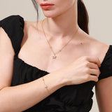 FANCIME "Ms Vega" Funkelnder Stern Alpha Lyrae Sterling Silber Armband