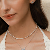 FANCIME "Starlight Butterfly" Luminous Enamel Sterling Silver Necklace