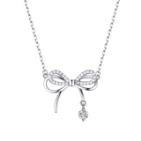 FANCIME „Dream Bow“ Schmetterlingsschleifen-Halskette aus Sterlingsilber