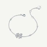 FANCIME „Blooming Bow“ Schmetterlings- und Blumenschleifen-Armband aus Sterlingsilber