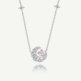 FANCIME「ピンクドリーム」三日月と星のスターリングシルバーネックレス