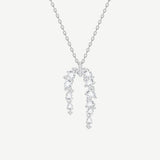 Halskette aus Sterlingsilber mit baumelnder Blume „Blühende Glyzinie“. 