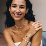 Trinity Textured Silver Necklace in Created Ruby