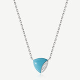 Balance Silver Necklace in Created Turquoise