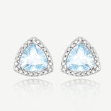 Balance Essential Silver Earrings in Created Aquamarine
