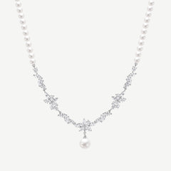 Wisteria Bloom Drop Soft Silver Promise Necklace