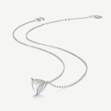 Balance Silver Necklace in White Mother of Pearl