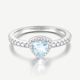 Balance Essential Silver Ring in Created Aquamarine