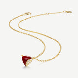 Balance Silver Necklace in Natural Red Agate