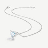 Balance Essential Silver Necklace in Created Aquamarine