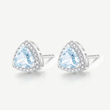 Balance Essential Silver Earrings in Created Aquamarine
