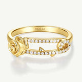 Rose Pin Silver Ring