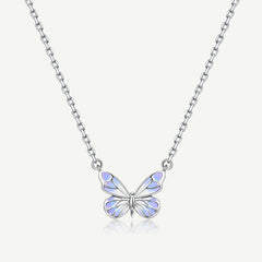 FANCIME „Sternenschmetterling“ Leuchtende Emaille-Halskette aus Sterlingsilber