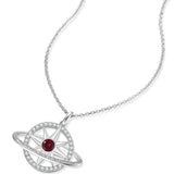 FANCIME „Stellar Promise“ Granat-Geburtsstein-Halskette aus Sterlingsilber für Januar