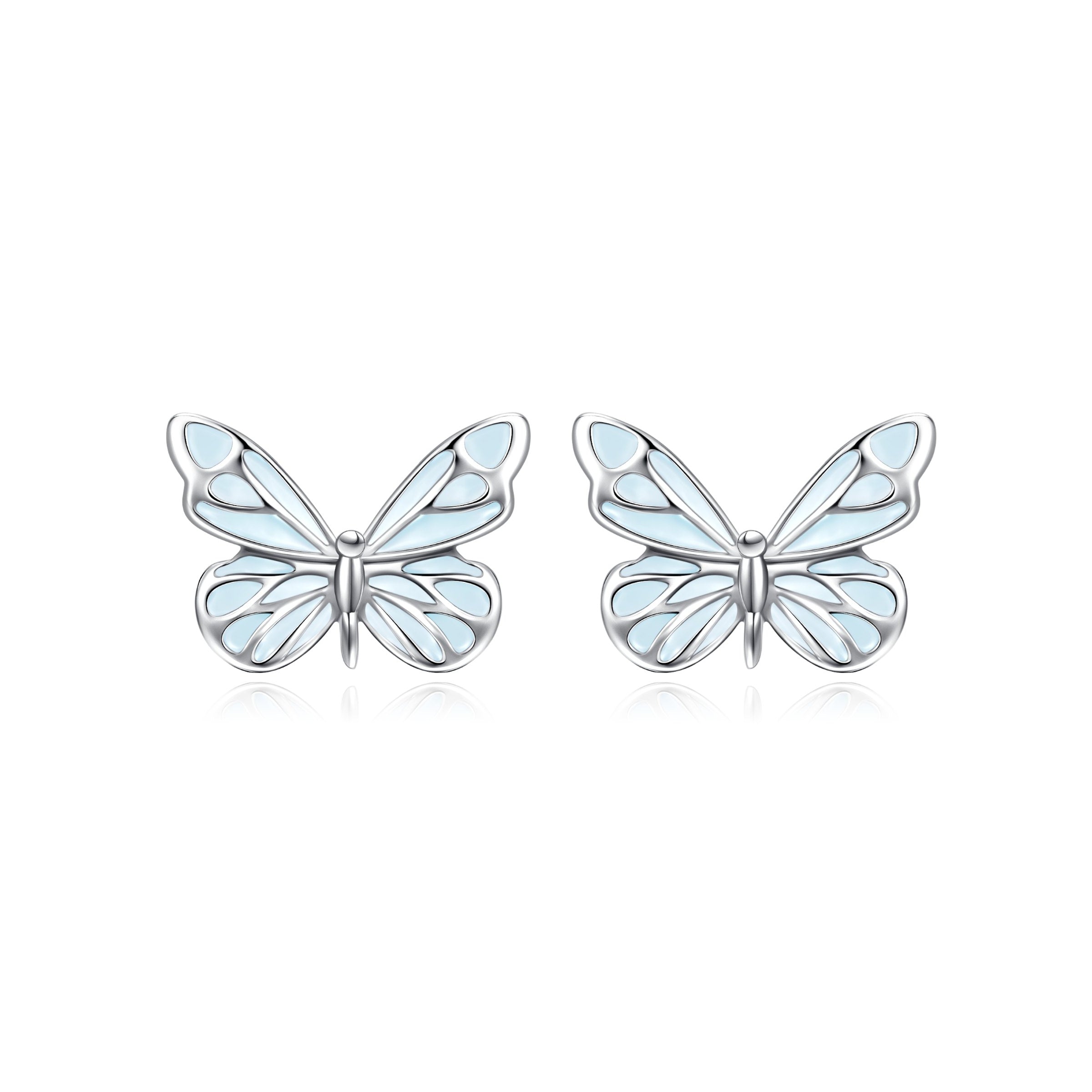 FANCIME „Starlight Butterfly“ Ohrringe aus leuchtendem Emaille und Sterlingsilber