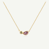 Geheime Garten Amethyst & Peridot Geburtsstein Silber Halskette