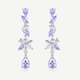 Glyzinienblüten-Ohrringe aus Amethyst und Silber